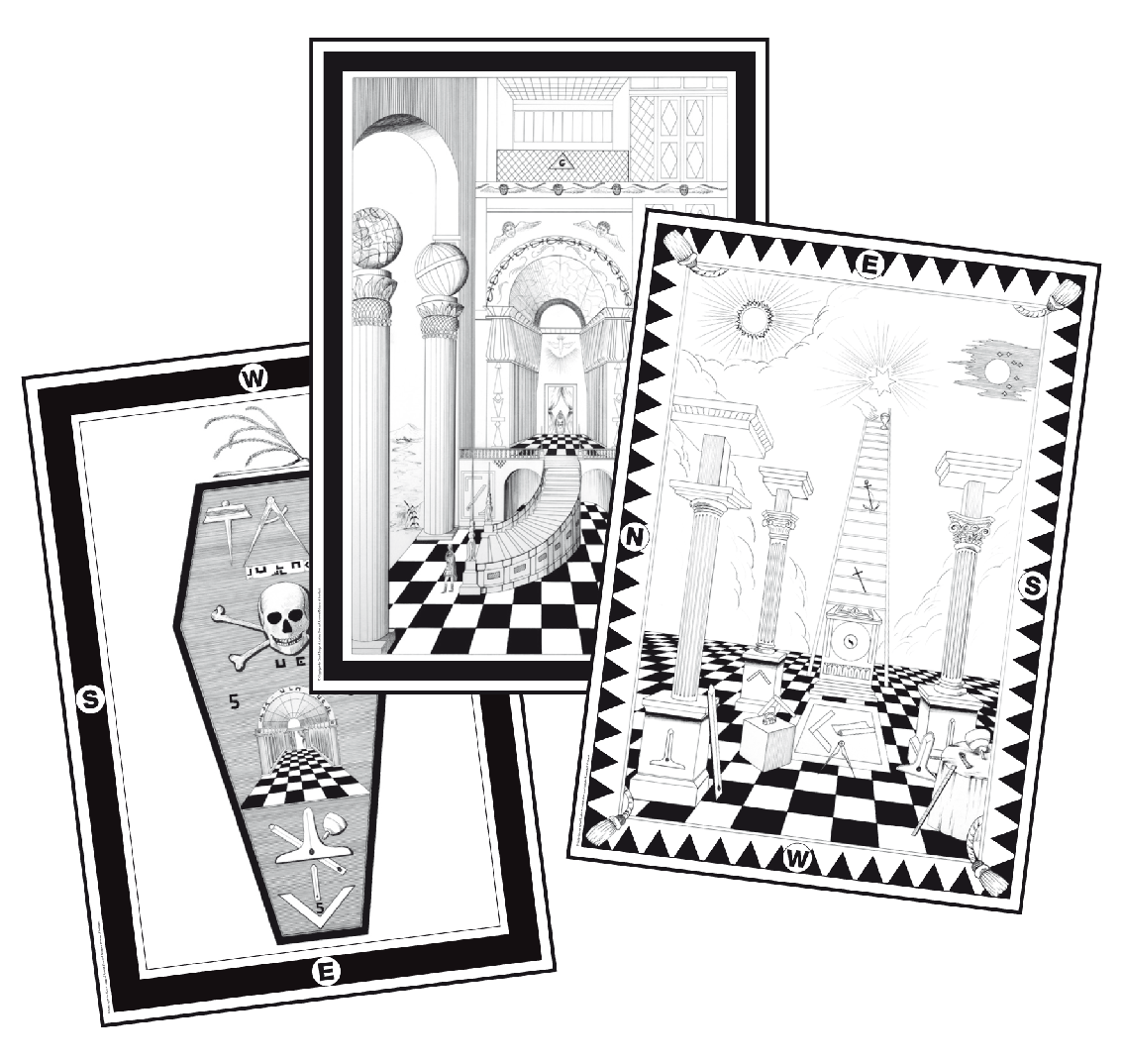 Set 3 Craft Tracing Boards - Scottish Constitution (Royal Standard of Scotland)