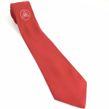 Masonic Regalia Red Tie. Royal Arch Triple Tau Logo