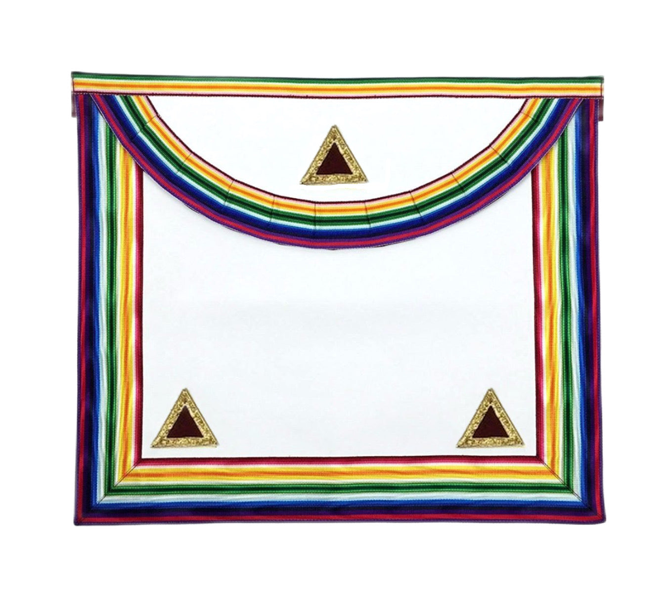 Royal Ark Mariner Grand Council Apron (Maroon Triangles) - Canadian Constitution . 38 x 32 cm