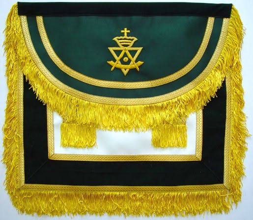 Allied Masonic Degrees Past Sovereign Master Apron with Gold Fringe - American Constitution. 41x34cm