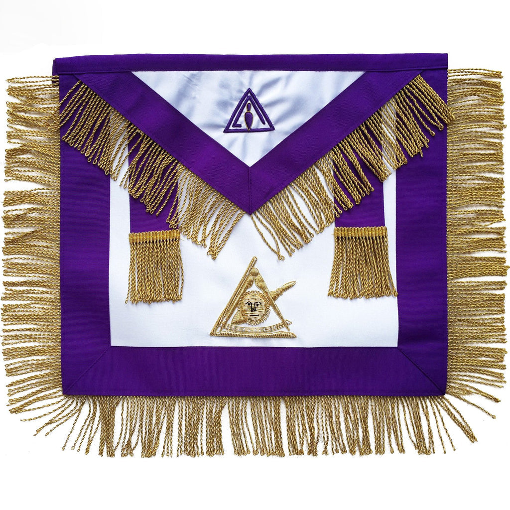 Cryptic (Royal & Select Master) Past Illustrious Master Apron with Gold Fringe (Right left) - American Constitution. 41x35 cm