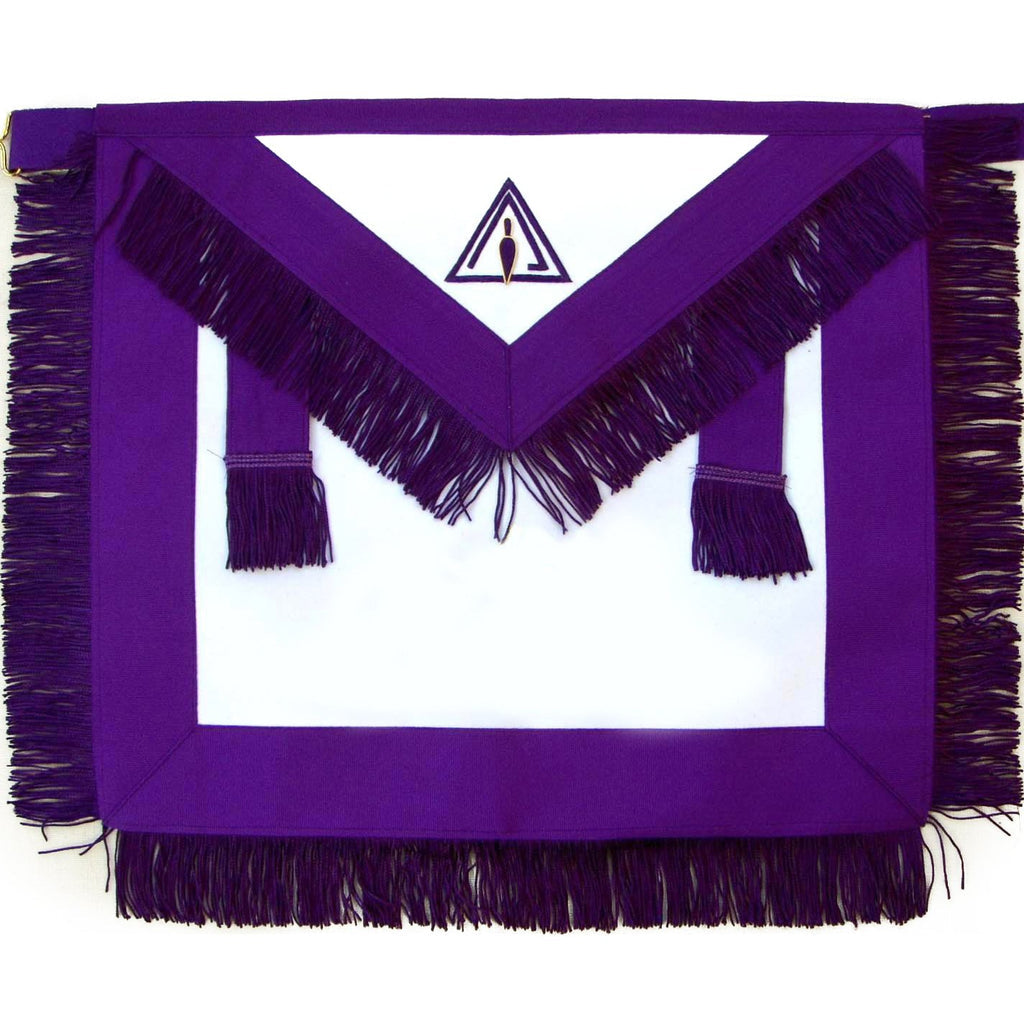 Cryptic (Royal & Select Master) Member Apron with Fringe (Broken left) - American Constitution. 41x35 cm