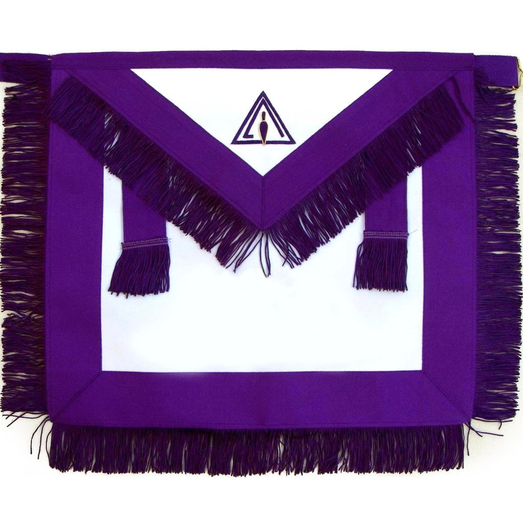 Cryptic (Royal & Select Master) Member Apron with Fringe (Broken right) - American Constitution. 41x35 cm