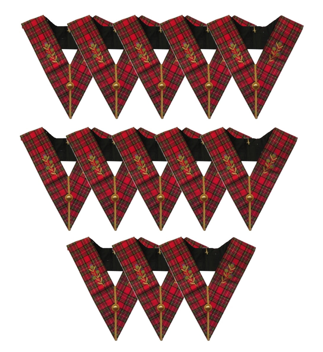 Set 13 Craft Lodge Officer Collars - Scottish Constitution (Royal Standard of Scotland)