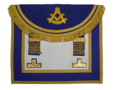 Craft Past Master Royal Blue Apron - Scottish Constitution. 41x35 cm