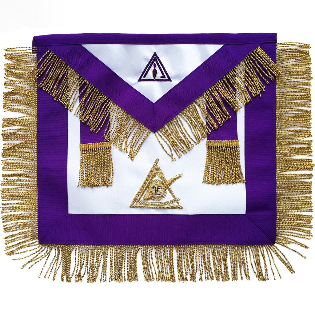 Cryptic (Royal & Select Master) Past Illustrious Master Apron with Gold Fringe (Broken left) - American Constitution. 41x35 cm