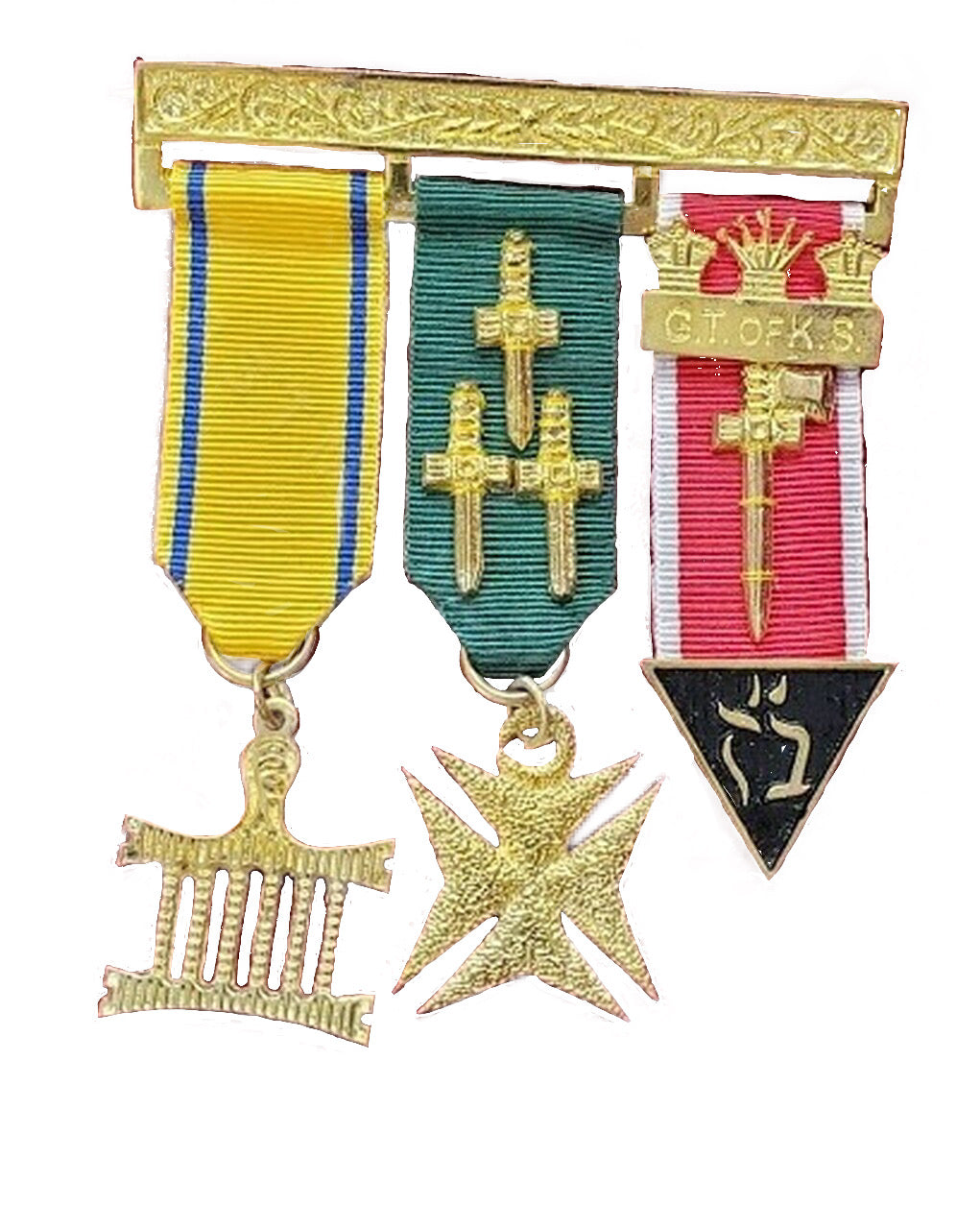 Allied Masonic Degrees 3 Bar Breast Jewel - Canadian Constitution