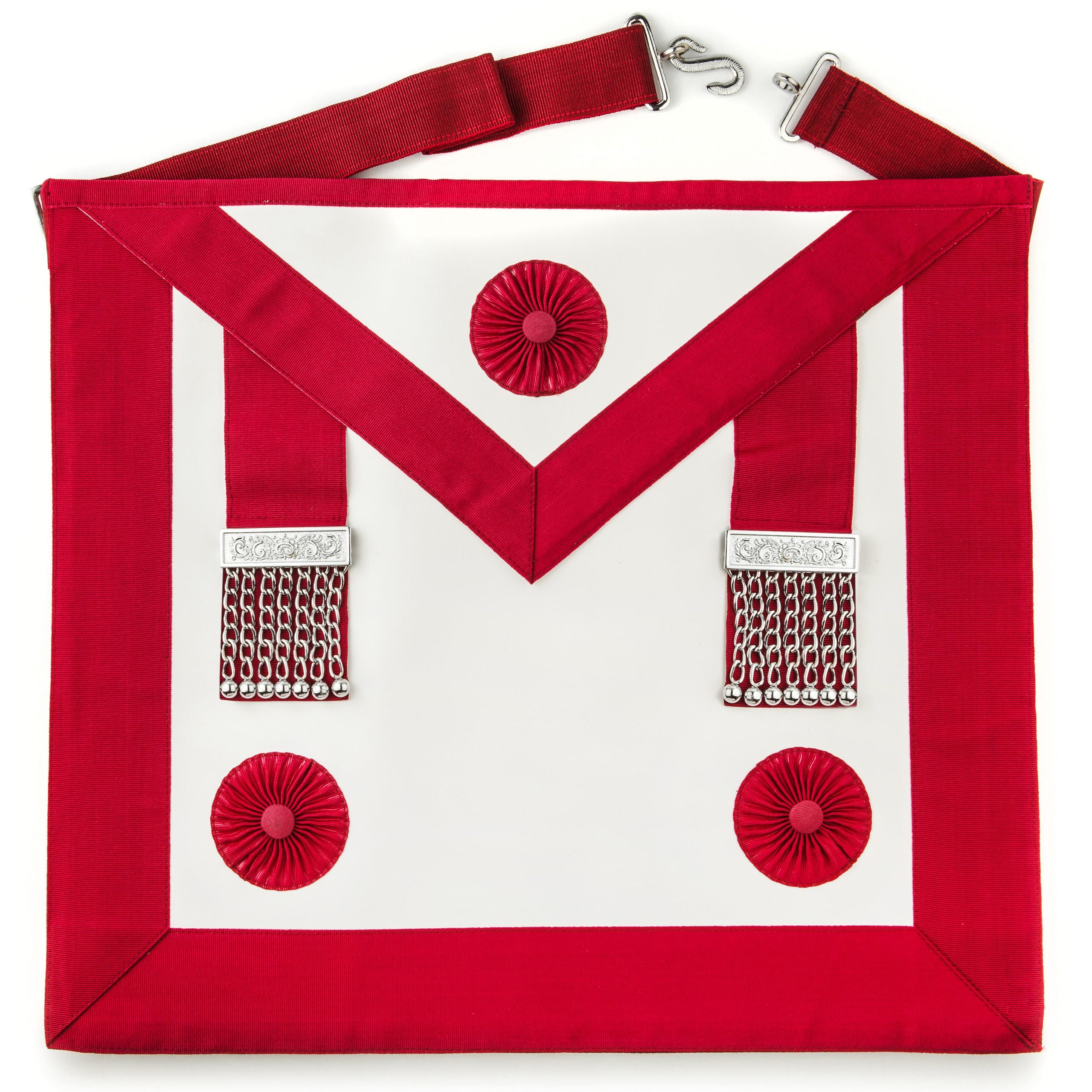 Craft Provincial Steward Apron with Rosettes - English Constitution (Emulation Working). 39x33cm