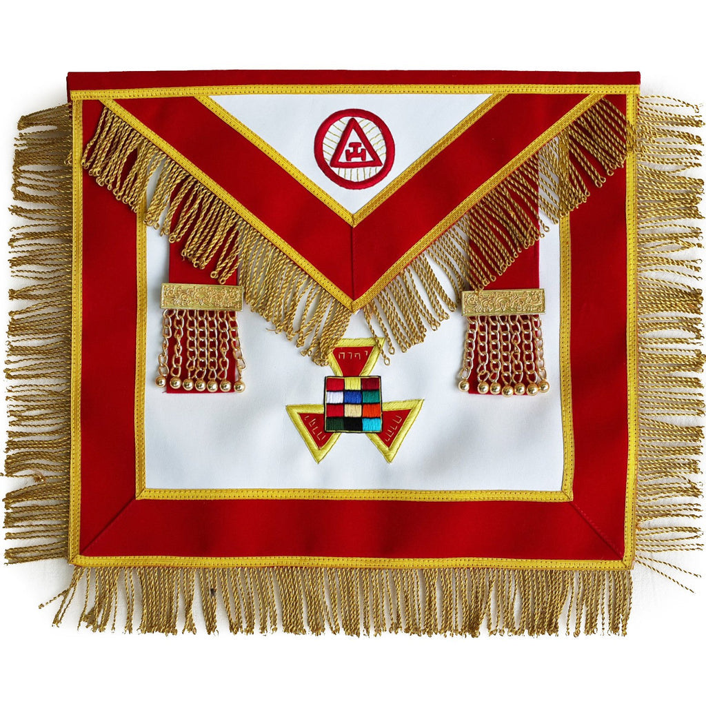 Royal Arch Past High Priest Apron with Gold Fringe - American Constitution. 41x34cm