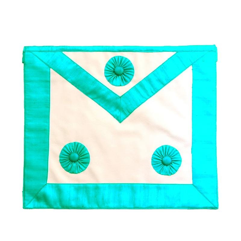 Tablier de Maître Rite Français Groussier (RFG). 3 Rosettes. 39 x 33 cm